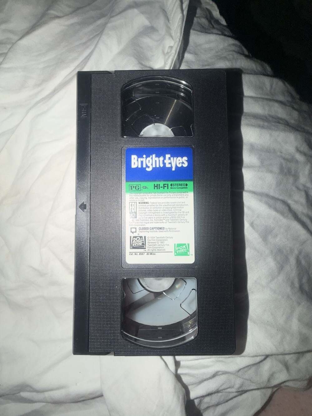 Shirley Temple in Bright Eyes (1934) 20th Century Fox VHS Video Cassette